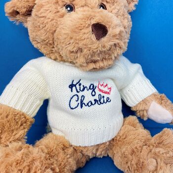 100% Recycled King Charlie Coronation Teddy Bear, 2 of 3