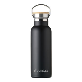 Recycled Stainless Steel 500ml Bamboo Lid Water Bottle, 4 of 12