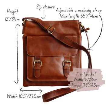 Leather Crosbody Bag, Tan By The Leather Store | notonthehighstreet.com
