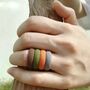 Handmade Thin Silicone Wood Effect Ladies Ring, thumbnail 3 of 9