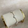 18 K Gold Plated Five Leaf Clover Bracelet Gold White, thumbnail 3 of 5