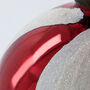 Red And White Glitter Twister Baubles Box Of Four, thumbnail 3 of 4