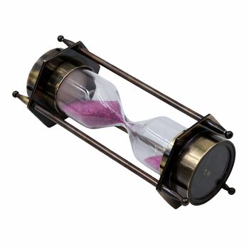 Bronze Hourglass With Pink Sand And Compass, 9 of 9