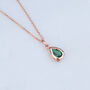 Rose Gold Plated Teardrop Birthstone Necklace, thumbnail 1 of 5