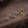 Sterling Silver Little Lotus Flower Huggie Hoops, thumbnail 3 of 10