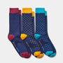 Men's Three Sock Gift Box Polka, thumbnail 3 of 5