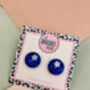 Berry Bright Blueberry Glitter Resin Stud Earrings, thumbnail 2 of 2