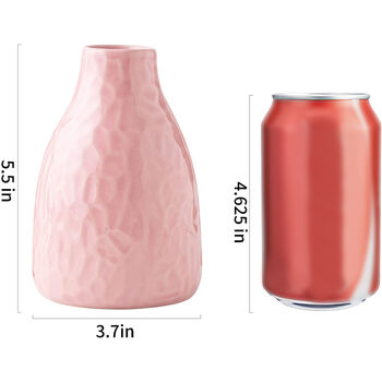 Set Of Three Glazed Pink Ceramic Flower Vase, 6 of 6