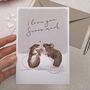 Cute Traditional Mice In Love Valentine Card, thumbnail 2 of 2