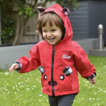 Personalised Bear Plaid Baby Coat, 2 of 8