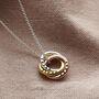 Textured Mixed Gold Mini Russian Ring Necklace, thumbnail 2 of 7