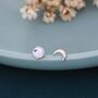 Sterling Silver Moon Phase Stud Earrings, thumbnail 2 of 8