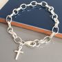 Silver Cross Charm Bracelet, thumbnail 2 of 3