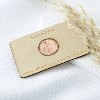 100th Birthday 1925 Farthing Personalised Wallet Card, 2 of 7