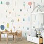 Pastel Colours Woodland Trees Wall Vinyl Stickers, thumbnail 2 of 9