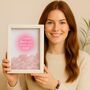 Rose Quartz Crystal Grid Framed Wall Art Gift, thumbnail 1 of 9
