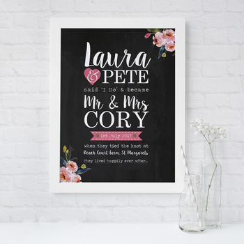 'I Do' Wedding Day Personalised Gift Print, 2 of 3