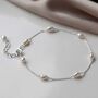 Sterling Silver Dew Drop Pearl Anklet, thumbnail 2 of 3