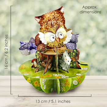 Pop Up 3D Owl Greeting Card, 5 of 5
