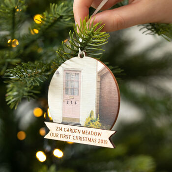 Personalised New Home Photo Christmas Bauble Decoration, 2 of 9
