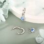 Sterling Silver March Birthstone Aquamarine Hoop Earrings, thumbnail 2 of 11