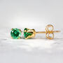 Teal Green Crystal Stud Earrings In Gold Or Silver, thumbnail 4 of 11