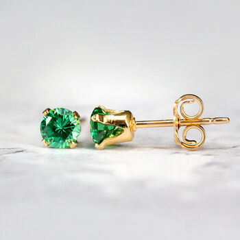 Teal Green Crystal Stud Earrings In Gold Or Silver, 4 of 11