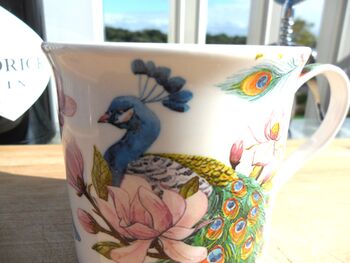 Set Of Six China Palace Mugs In Peacock Design, 7 of 10