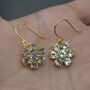 Blue Topaz Gold Dangle Earrings, thumbnail 2 of 8