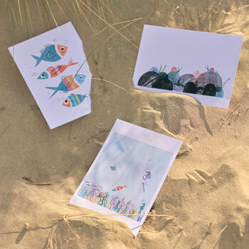 Cute Underwater Rockpool Art Print, 4 of 4