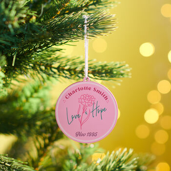Personalised Birth Flower Christmas Bauble, 5 of 6