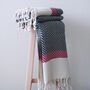 Nordic Herringbone Cotton Throw Blanket, thumbnail 7 of 12