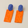 Colourful Rectangle Drop Earrings, thumbnail 4 of 7