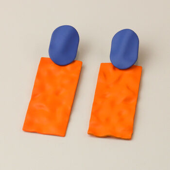 Colourful Rectangle Drop Earrings, 4 of 7