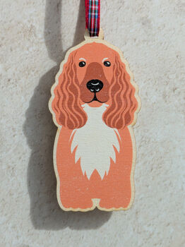 Cocker Spaniel Dog Hanging Wooden Christmas Decoration, 6 of 6