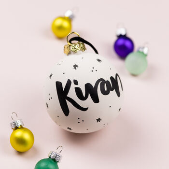 Personalised Ceramic Christmas Bauble, 4 of 8