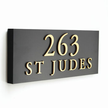Personalised House Sign With Raised Gold Lettering, 7 of 8