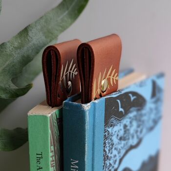 Tan And Silver Fern Botanical Personalised Bookmark, 4 of 6