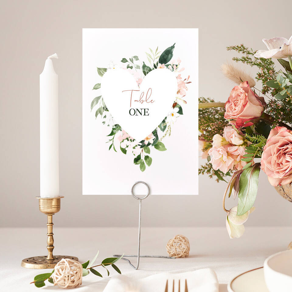 Floral Wedding Table Numbers Digital Download, 1 of 4