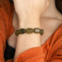 Olive Green Chunky Bead Stretch Bracelet, thumbnail 1 of 5