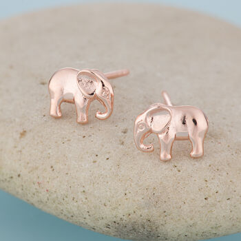 Elephant Stud Earrings, Sterling Silver Or Gold Plated, 4 of 7