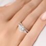 Two Ct Round Moissanite Three Stone Engagement Ring, thumbnail 5 of 9