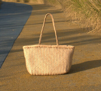 Hand Woven Genuine Leather Shopping Bag Medium, 9 of 11