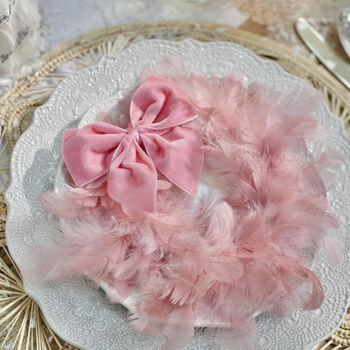 Feather Wreaths With Velvet Bows Set Of Two, 7 of 12
