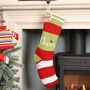 Personalised Christmas Cheer Striped Knit Stocking, thumbnail 1 of 8