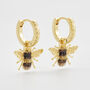 Gold Honey Bee Huggie Earrings, thumbnail 5 of 9