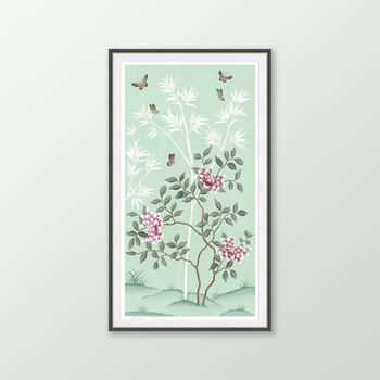 'Lilly' Peony Tree And Butterfly Chinoiserie Print, 8 of 11