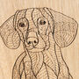 Personalised Solid Oak Dachshund Dog Lead Holder, thumbnail 2 of 4