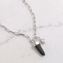The En Pointe Black Tourmaline Gemstone Necklace, Silver, thumbnail 6 of 10