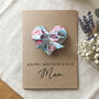 Personalised Mother's Day Floral Origami Heart Kraft Card, thumbnail 1 of 7